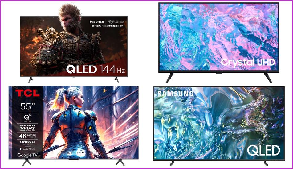 Afbeelding met de 4 beste 4k televisies